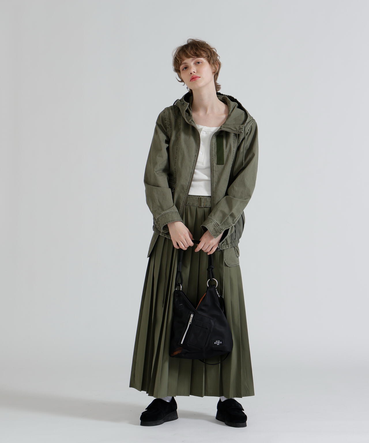 MILITARY POCKET BELT POUCH PLEATED SKIRT