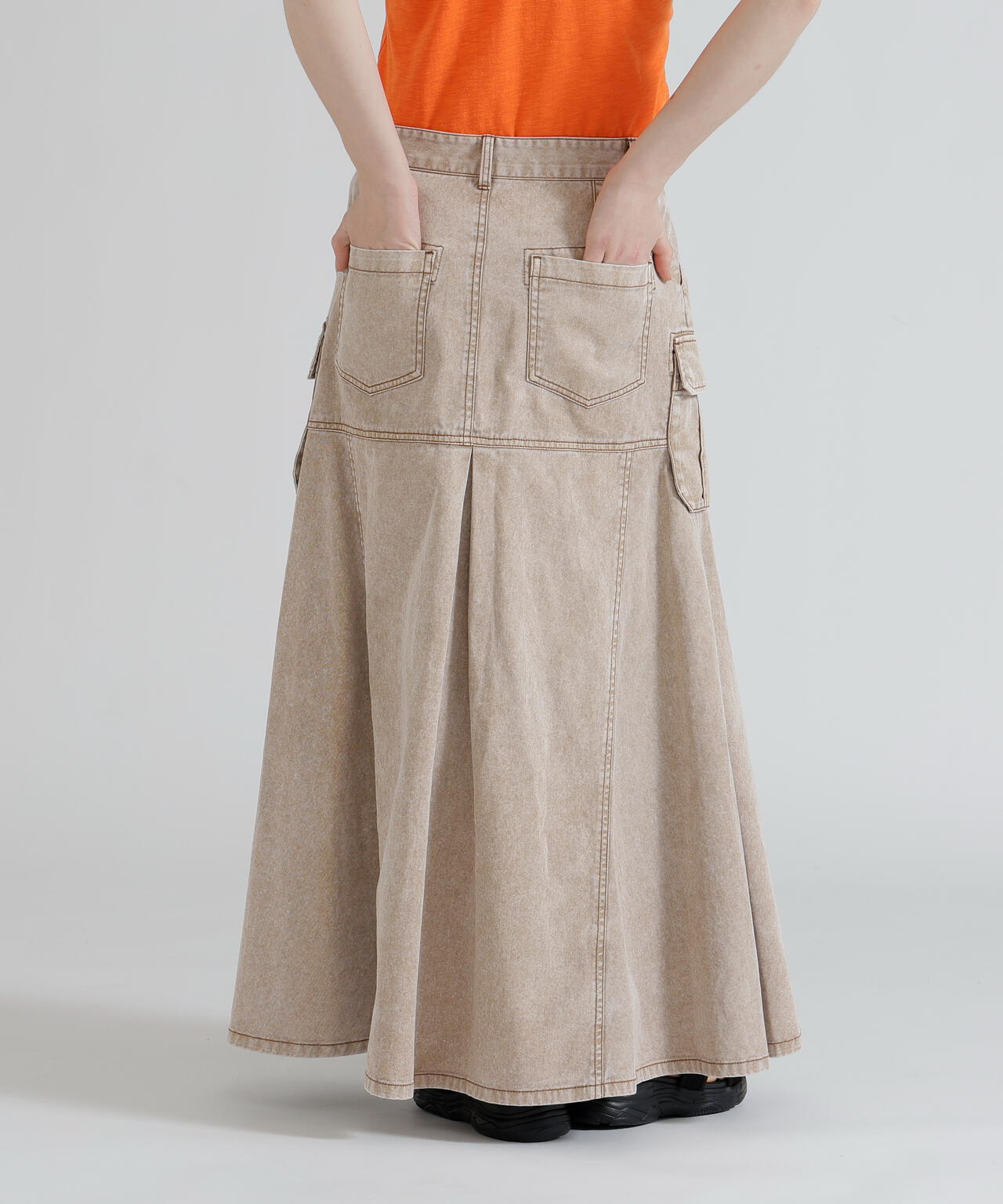 DENIM MERMAID CARGO SKIRT