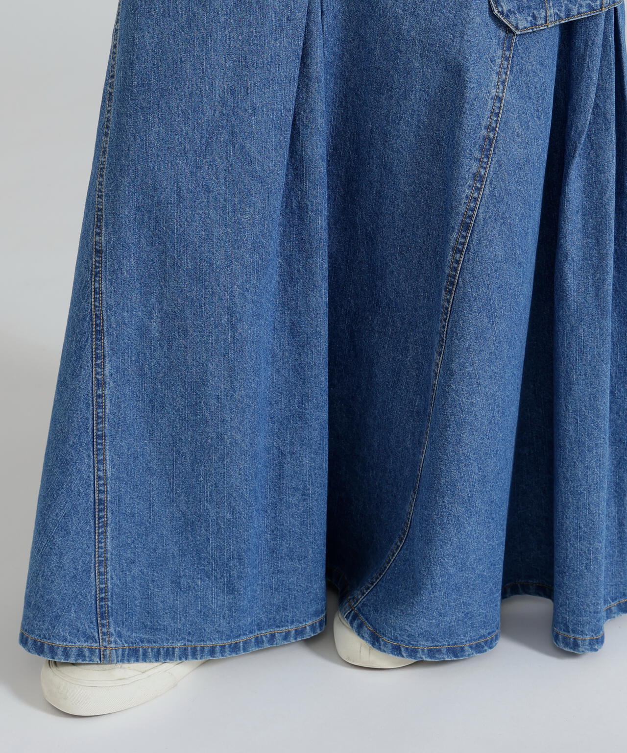 DENIM MERMAID CARGO SKIRT