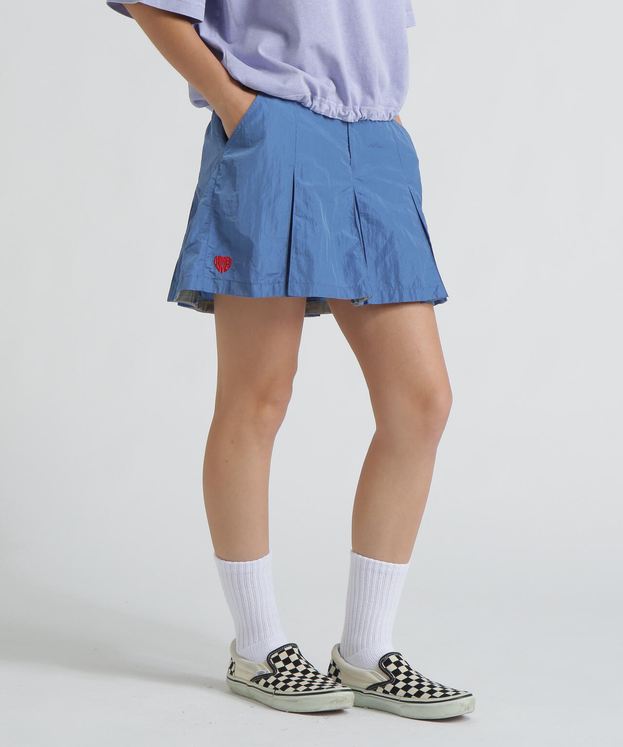 NYLON SKIRT-LIKE PLEATED SKIRT