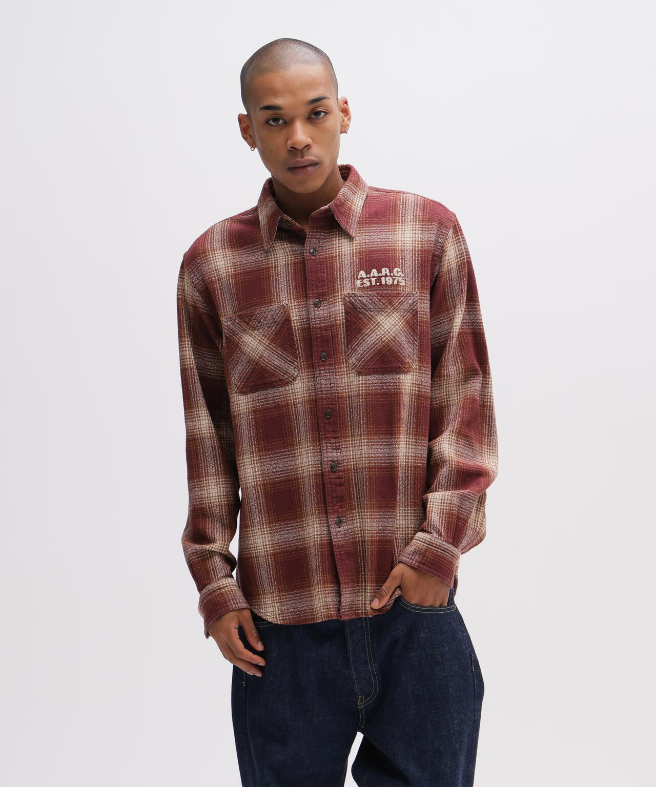 《A.A.R.C》OMBRE CHECK EMB SHIRT