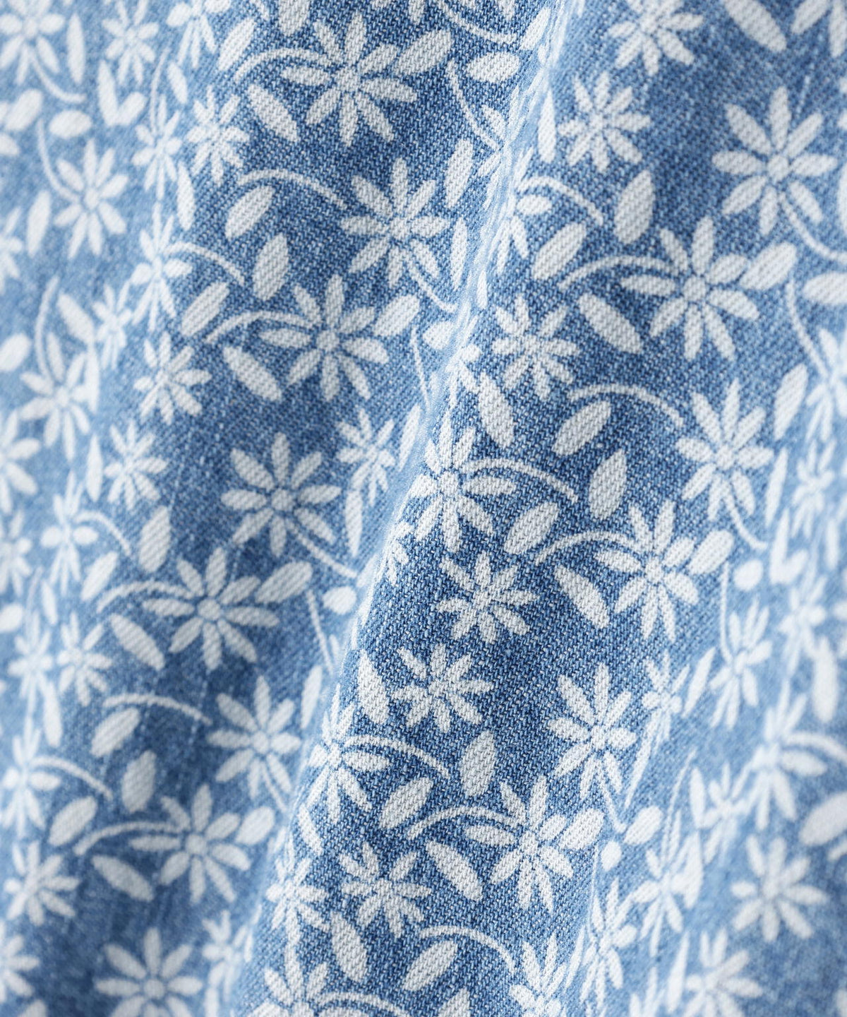 FLORAL PATTERN DENIM WORK L/S SHIRT