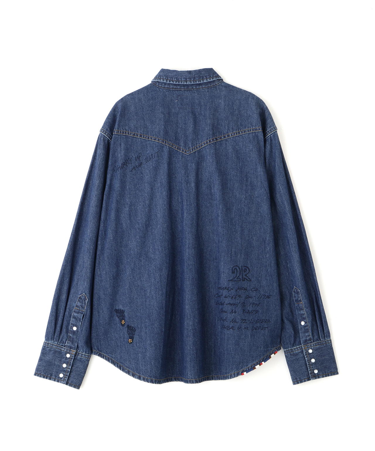 《WOMAN》DENIM SHIRT WITH GRAFFITI PRINT