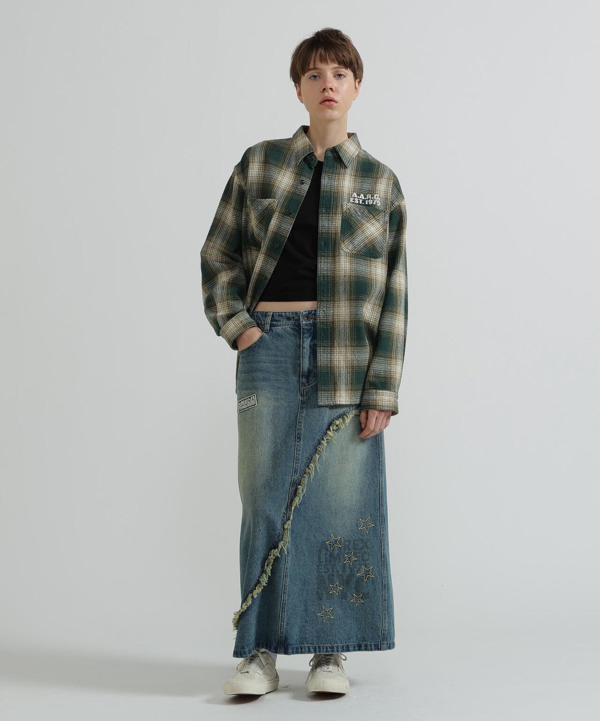 《WOMAN》OMBRE CHECK SHIRT