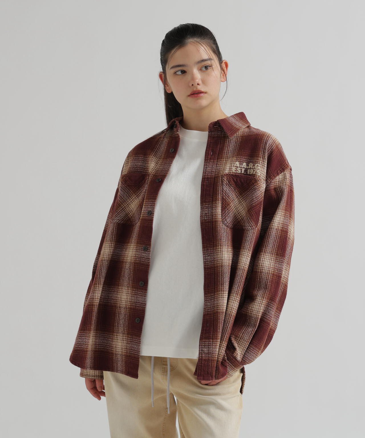 《WOMAN》OMBRE CHECK SHIRT