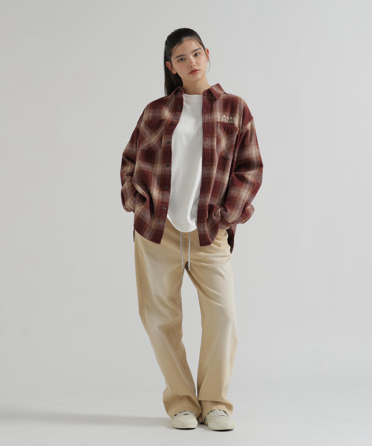 <WOMAN>OMBRE CHECK SHIRT
