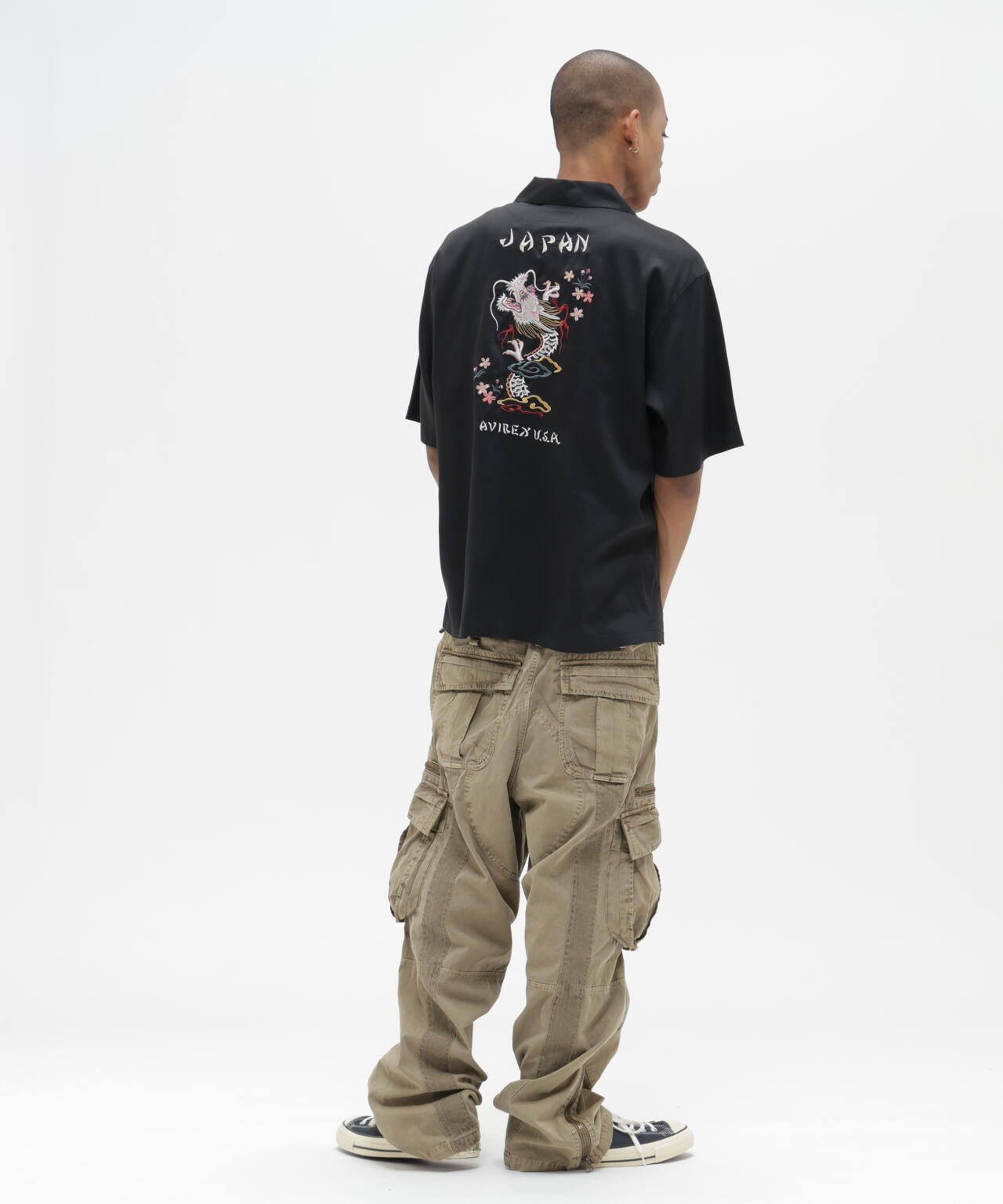 SOUVENIR S/S SHIRT”DRAGON &CHERRY BLOSSOMS”
