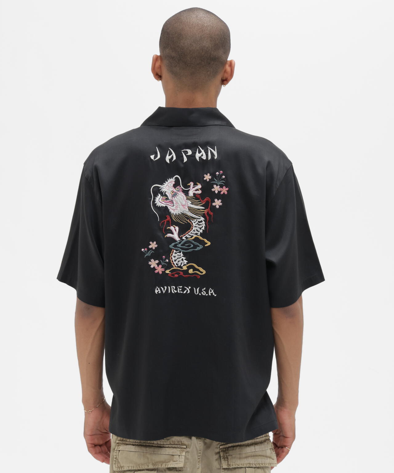 SOUVENIR S/S SHIRT”DRAGON &CHERRY BLOSSOMS”