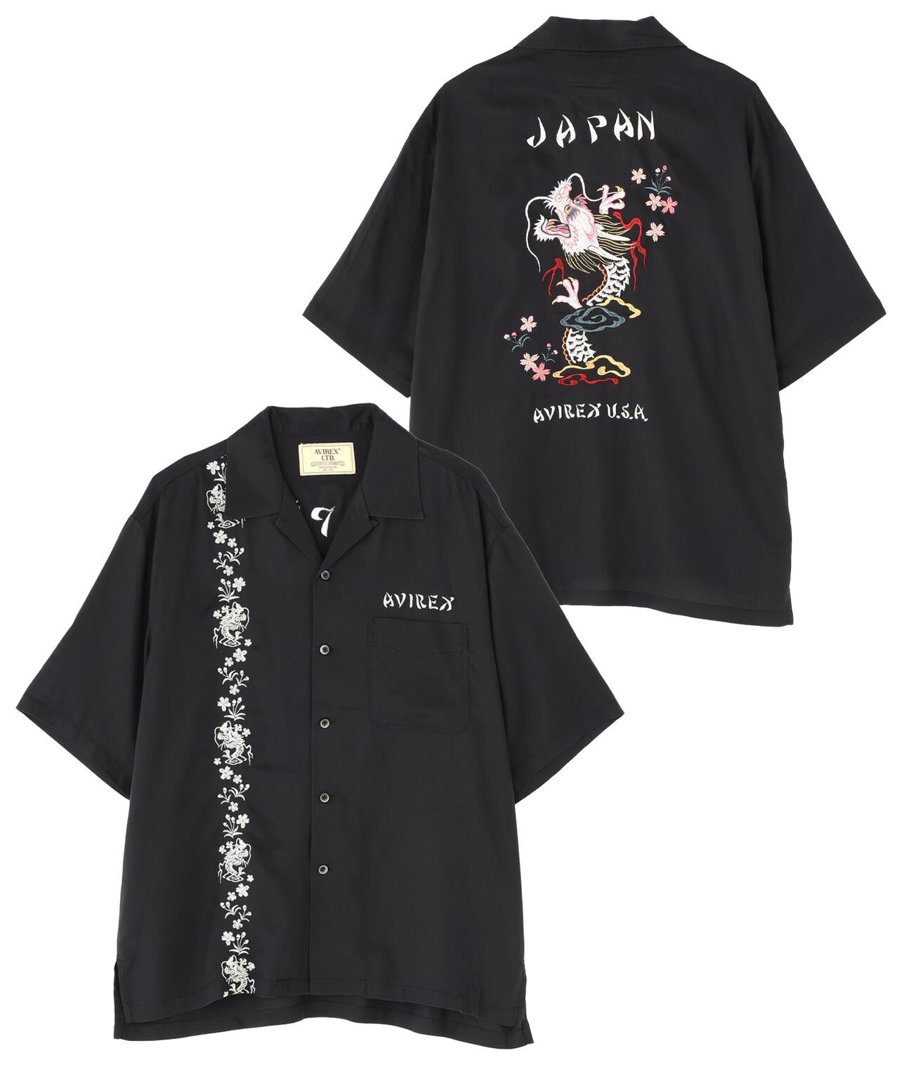 SOUVENIR S/S SHIRT”DRAGON &CHERRY BLOSSOMS”
