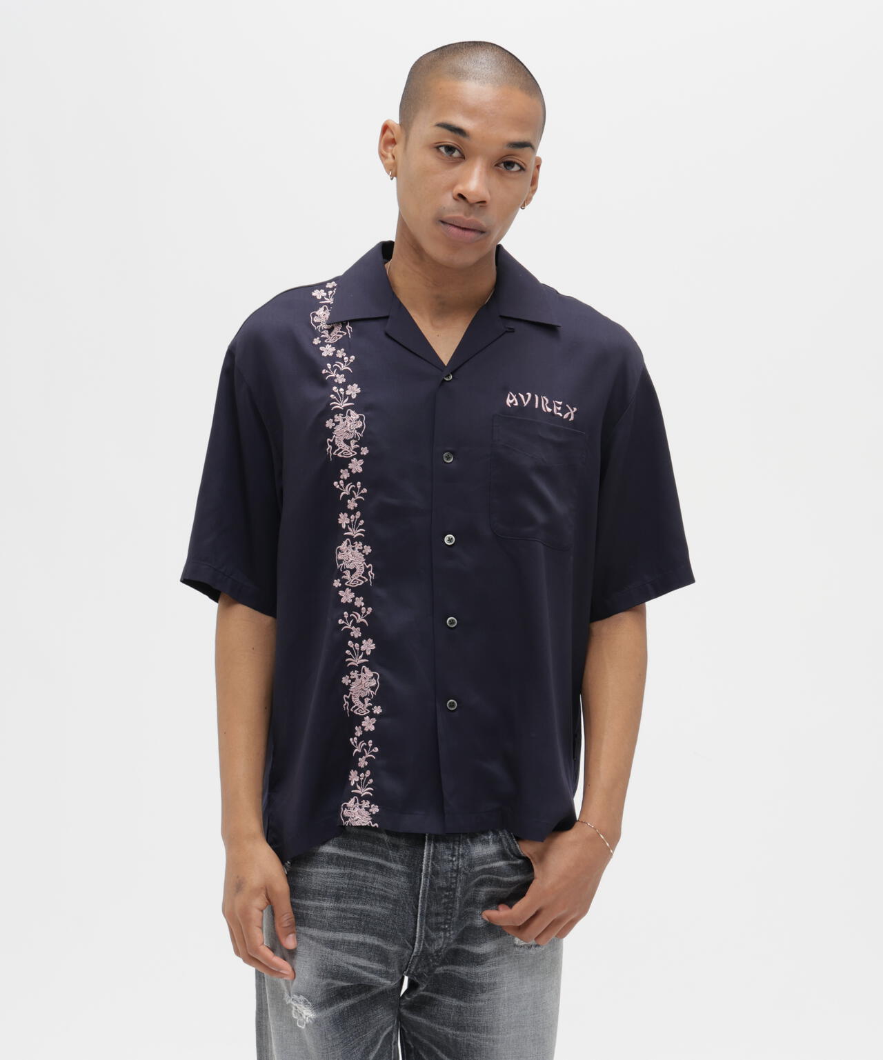 SOUVENIR S/S SHIRT”DRAGON &CHERRY BLOSSOMS”