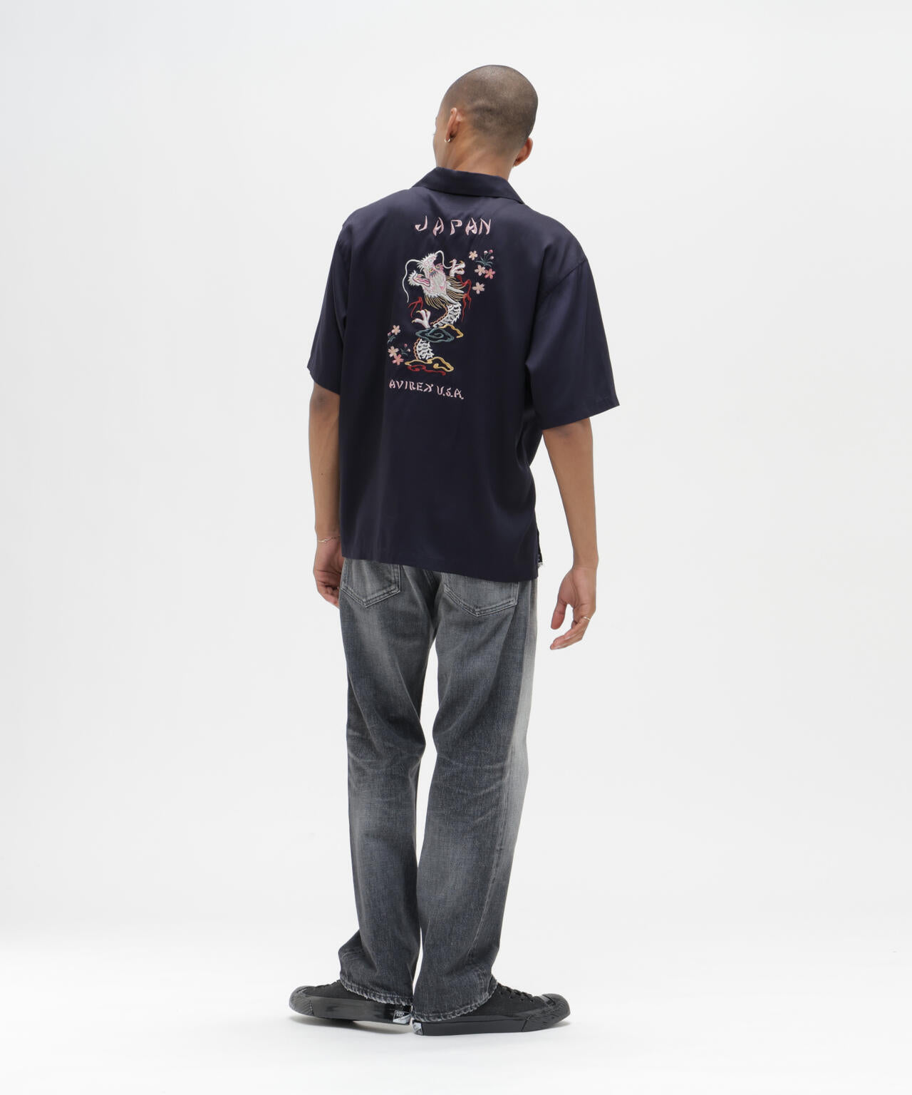 SOUVENIR S/S SHIRT”DRAGON &CHERRY BLOSSOMS”