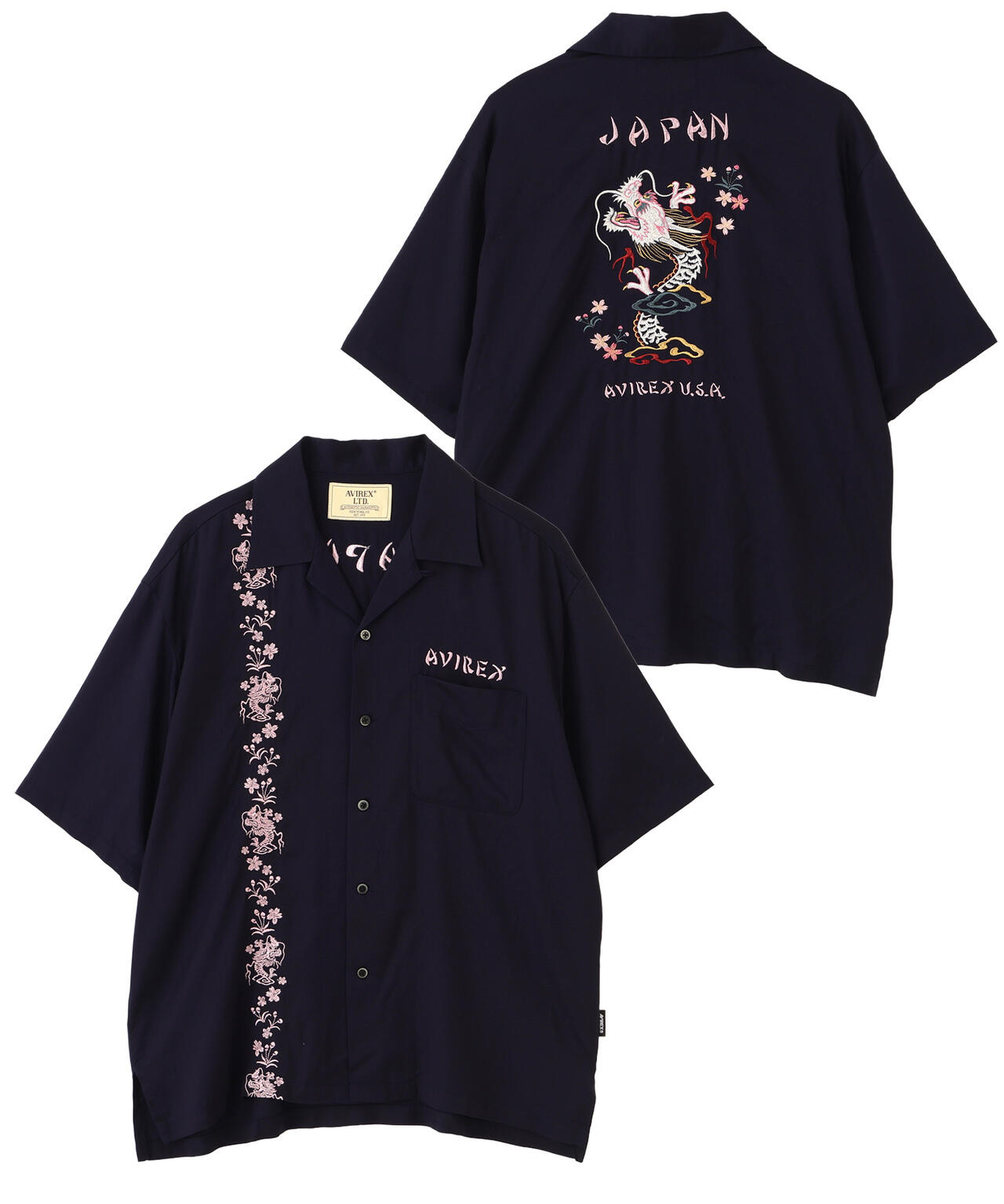 SOUVENIR S/S SHIRT”DRAGON &CHERRY BLOSSOMS”