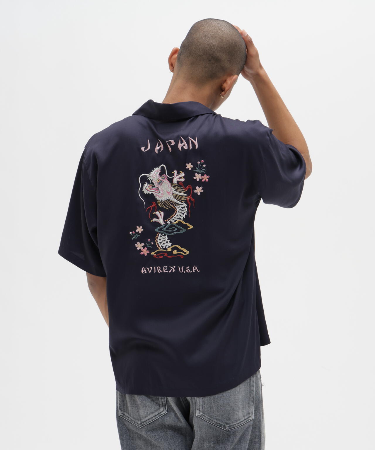 SOUVENIR S/S SHIRT”DRAGON &CHERRY BLOSSOMS”