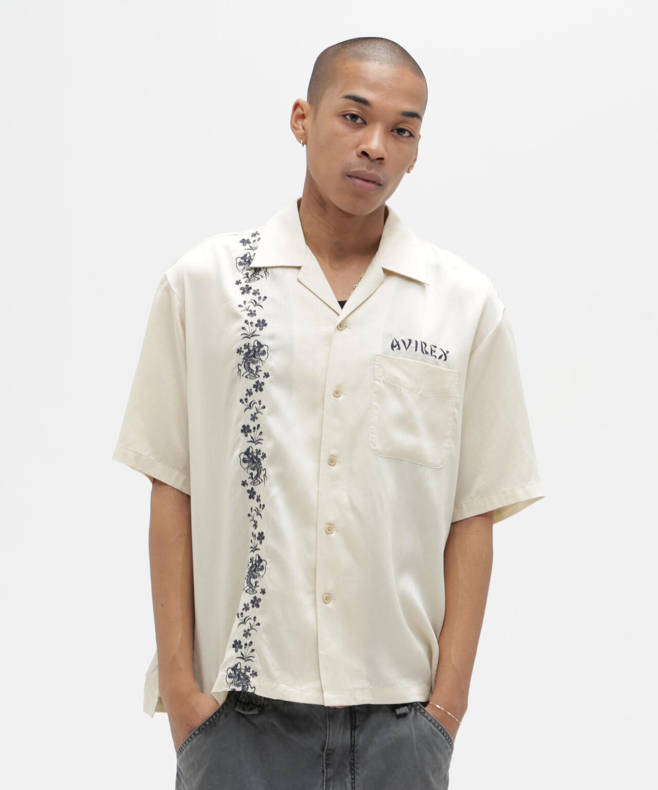 SOUVENIR S/S SHIRT”DRAGON &CHERRY BLOSSOMS”