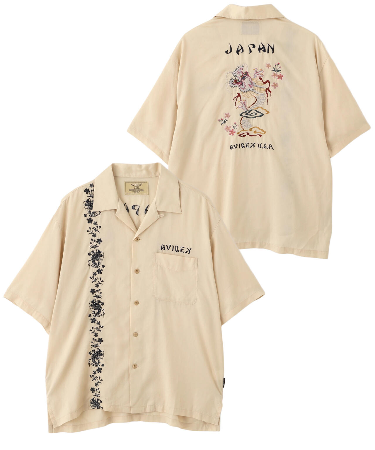 SOUVENIR S/S SHIRT”DRAGON &CHERRY BLOSSOMS”