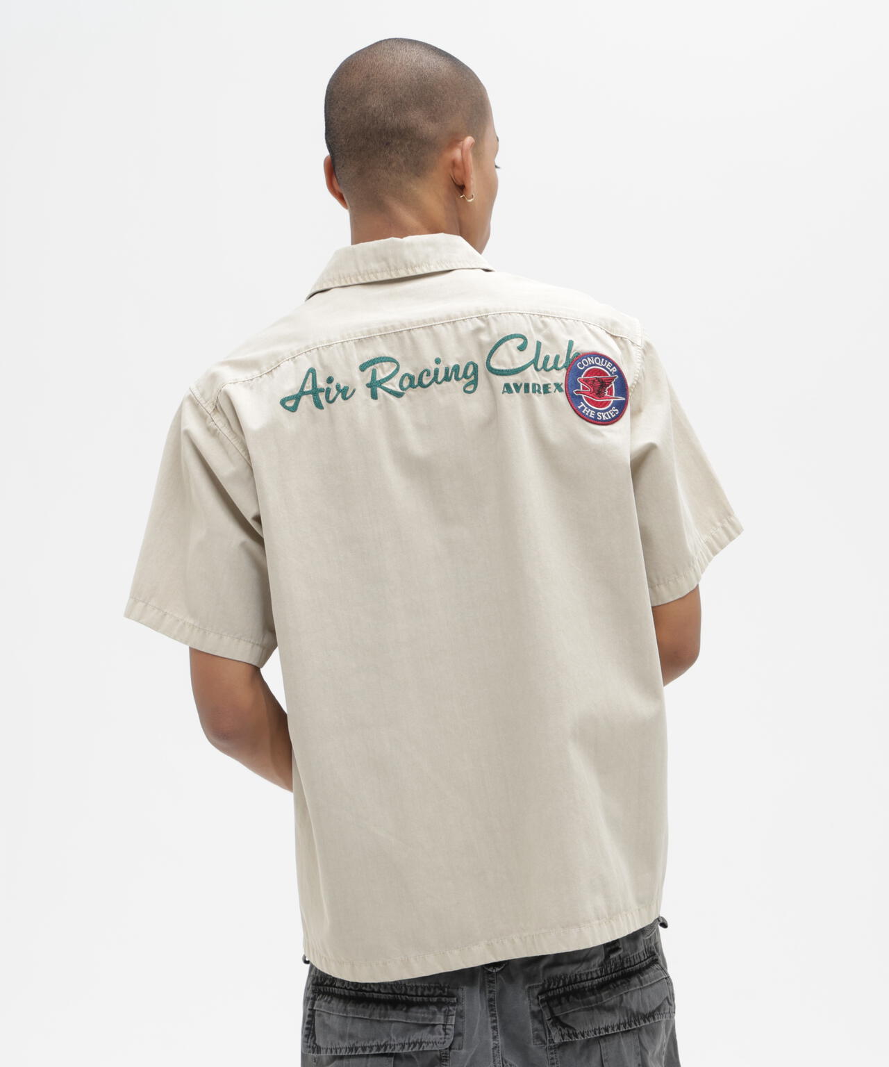 《A.A.R.C》FADED PATCHED S/S ZIP WORK SHIRT