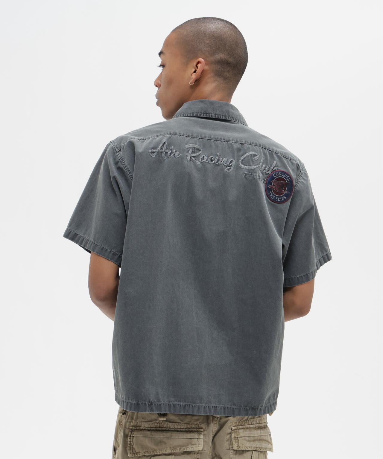 《A.A.R.C》FADED PATCHED S/S ZIP WORK SHIRT