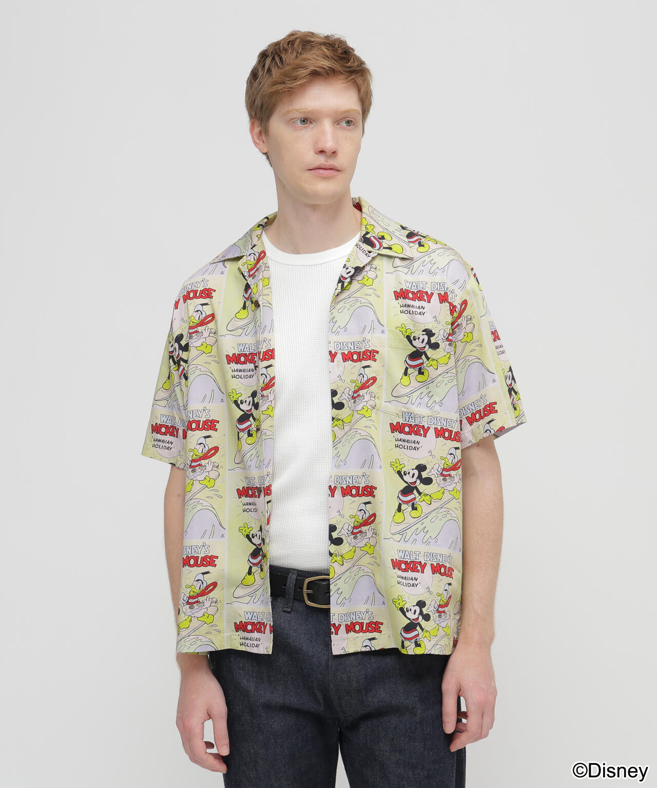 《Disney Collection》”UKULELE” ALOHA SHIRT / MICKEY MOUSE