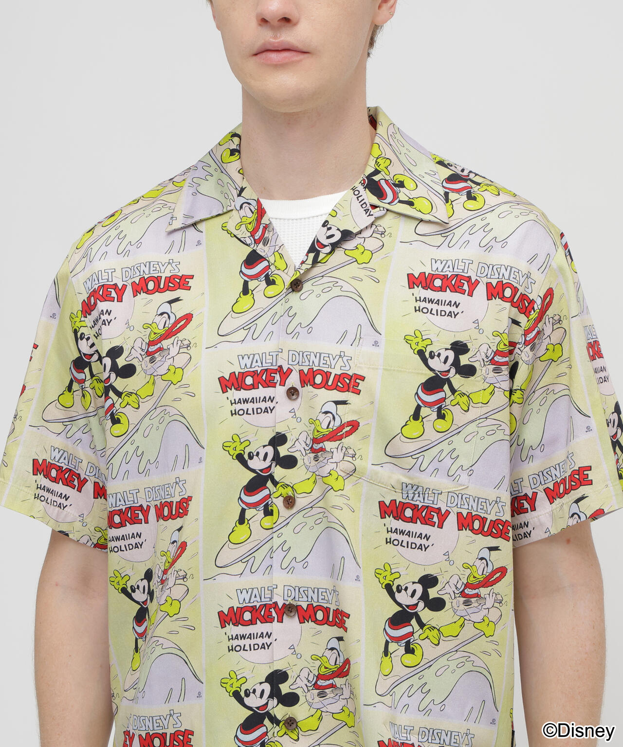 《Disney Collection》”UKULELE” ALOHA SHIRT / MICKEY MOUSE