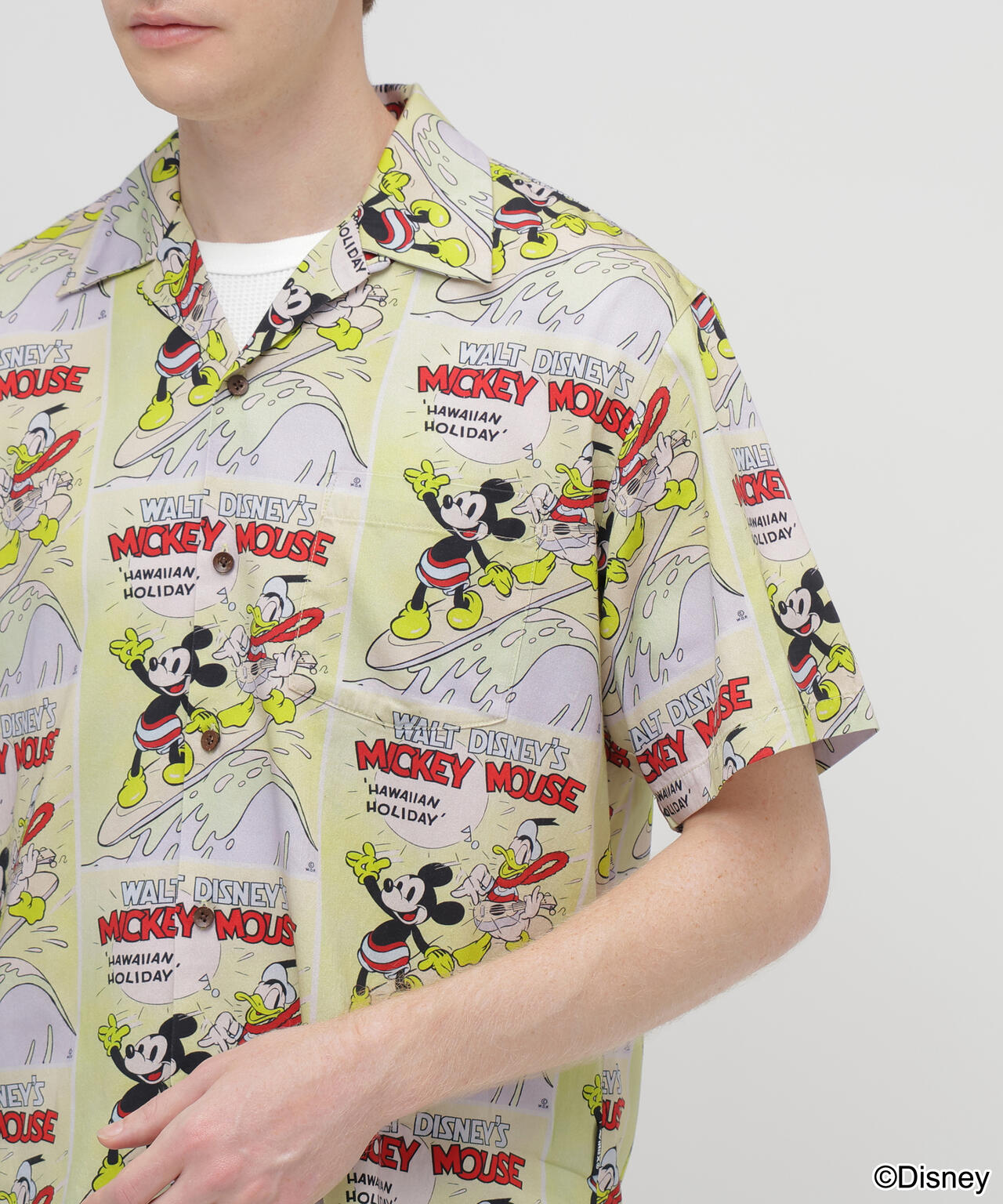 《Disney Collection》”UKULELE” ALOHA SHIRT / MICKEY MOUSE