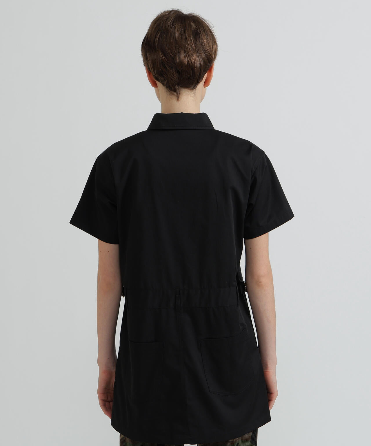SHORT-SLEEVE MILITARY MINI SHIRT DRESS