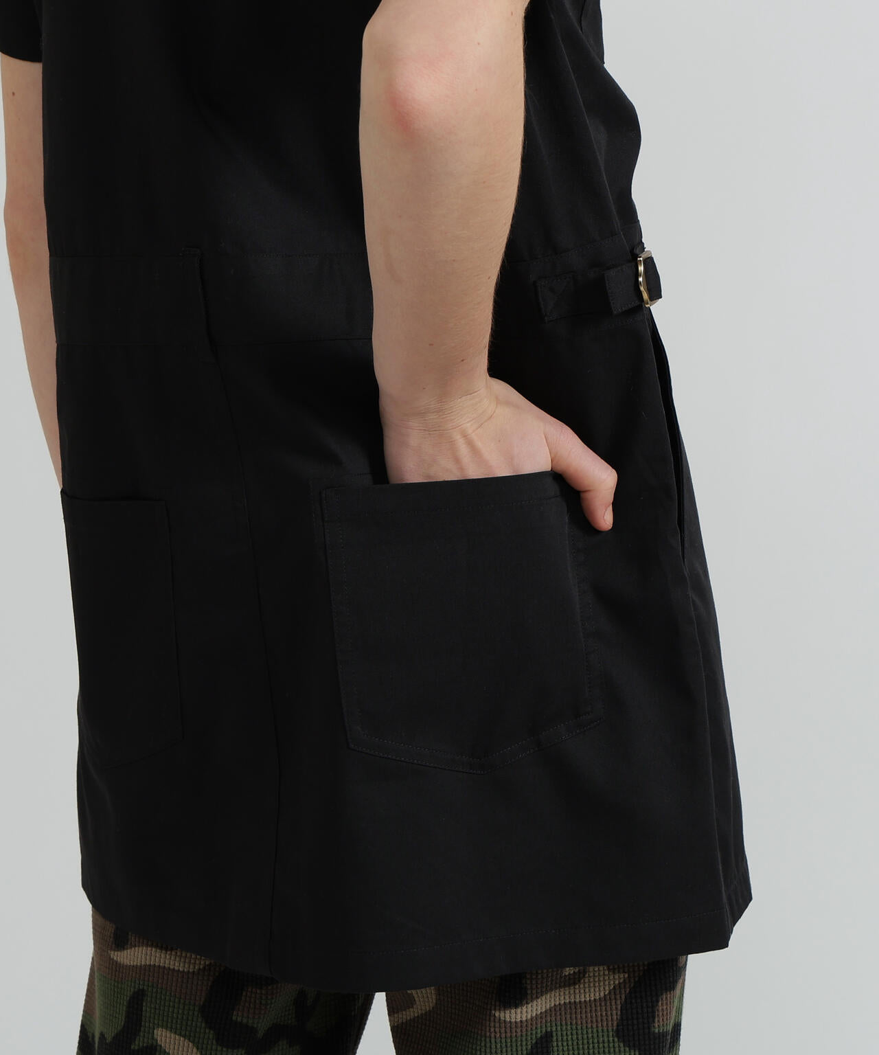 SHORT-SLEEVE MILITARY MINI SHIRT DRESS