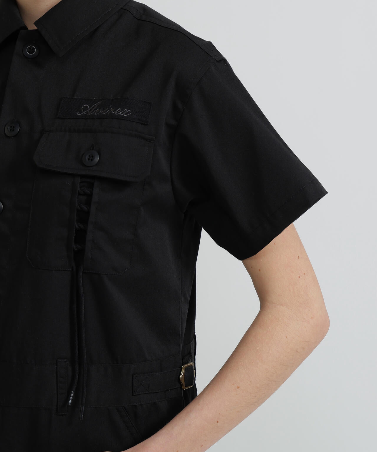 SHORT-SLEEVE MILITARY MINI SHIRT DRESS