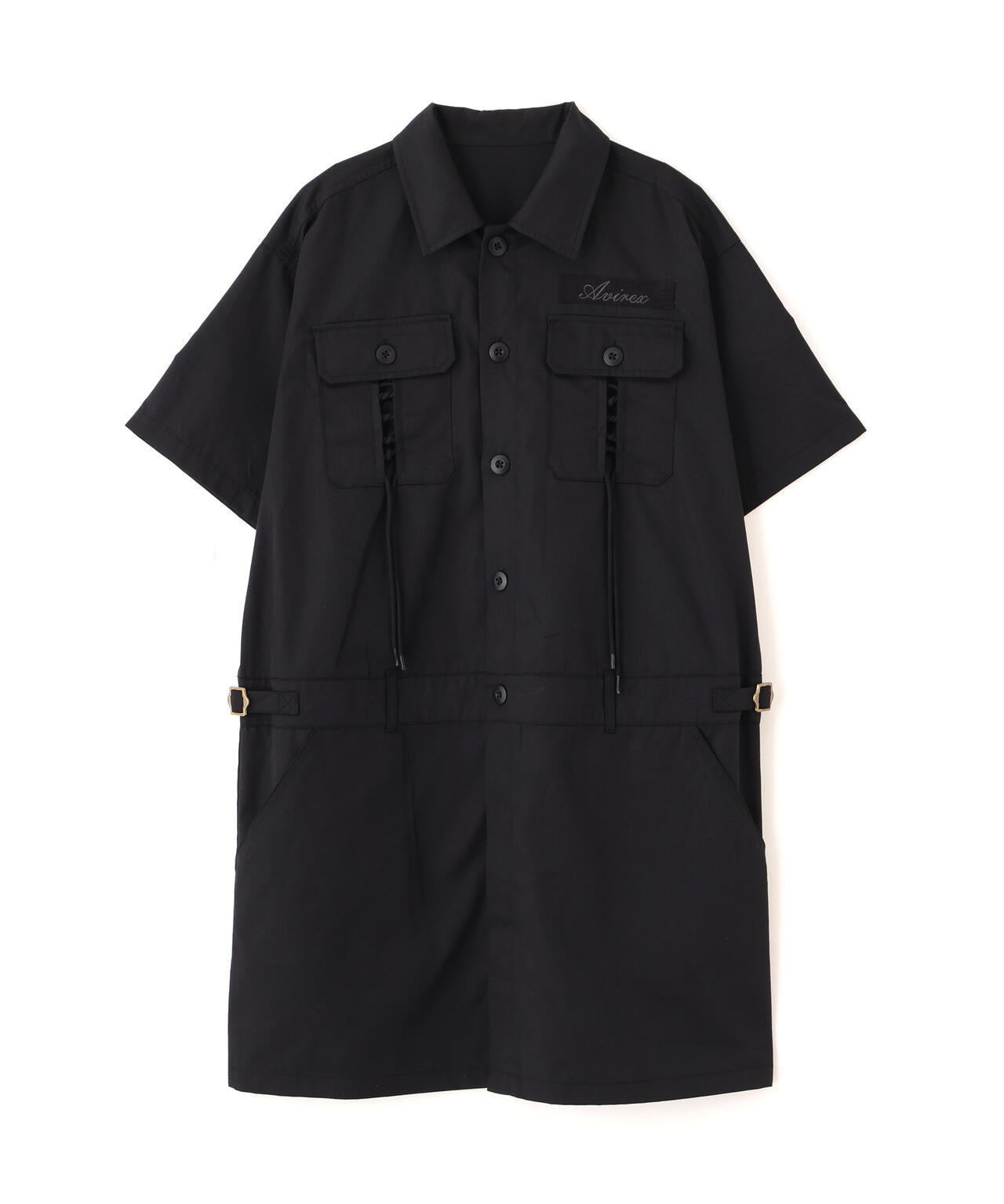SHORT-SLEEVE MILITARY MINI SHIRT DRESS