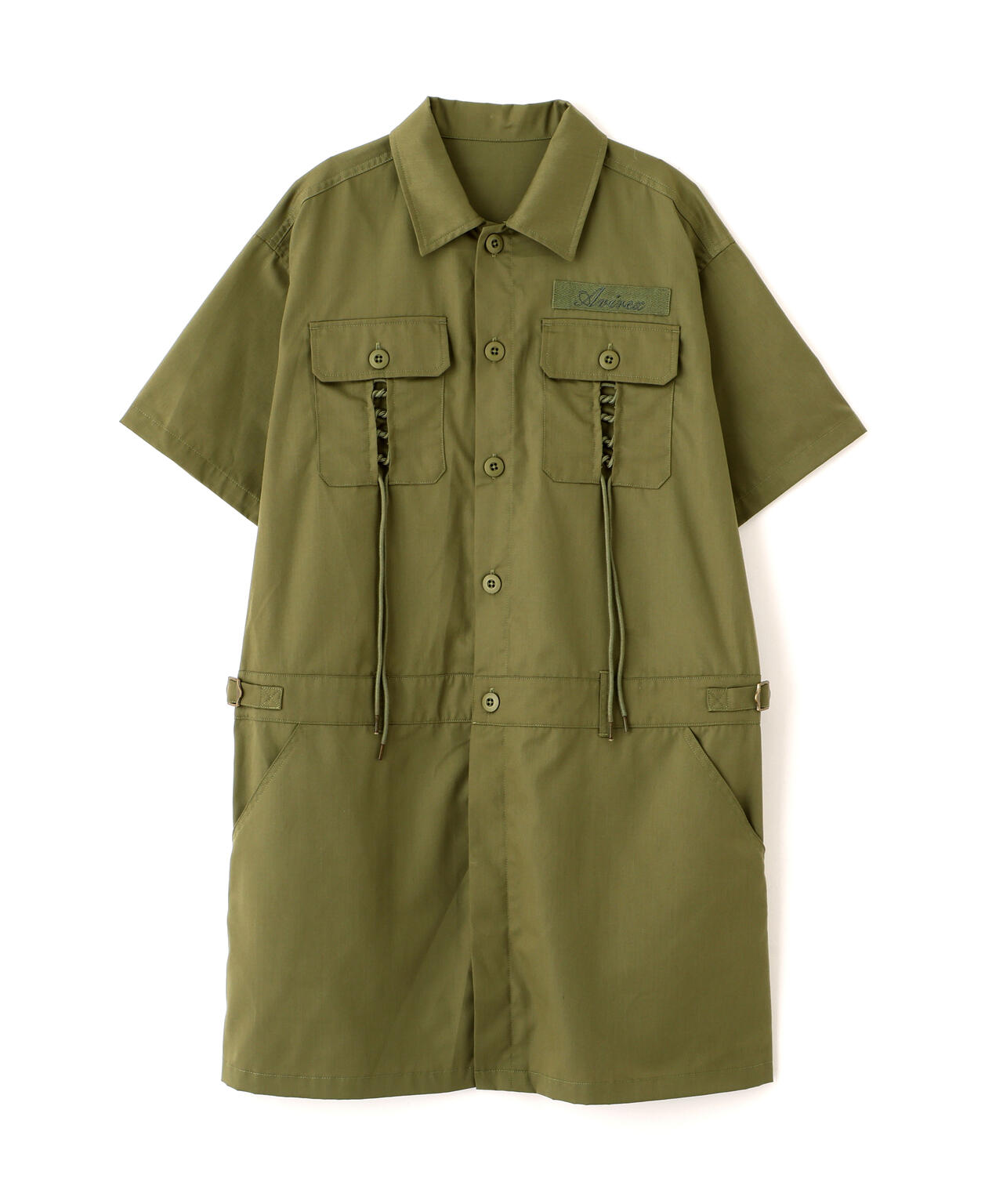 SHORT-SLEEVE MILITARY MINI SHIRT DRESS
