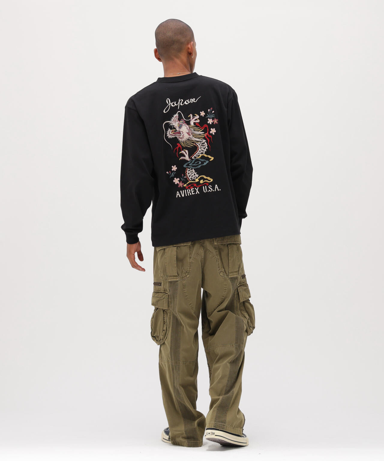 SOUVENIR L/S T-SHIRT ”DRAGON& CHERRY BLOSSOMS”