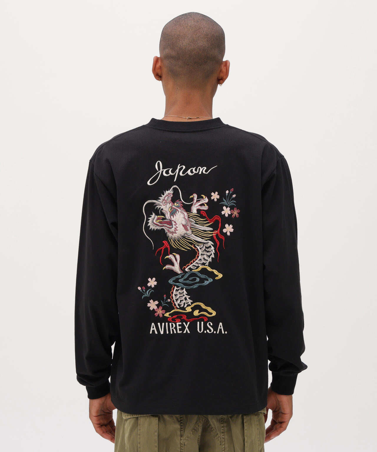 SOUVENIR L/S T-SHIRT ”DRAGON& CHERRY BLOSSOMS”