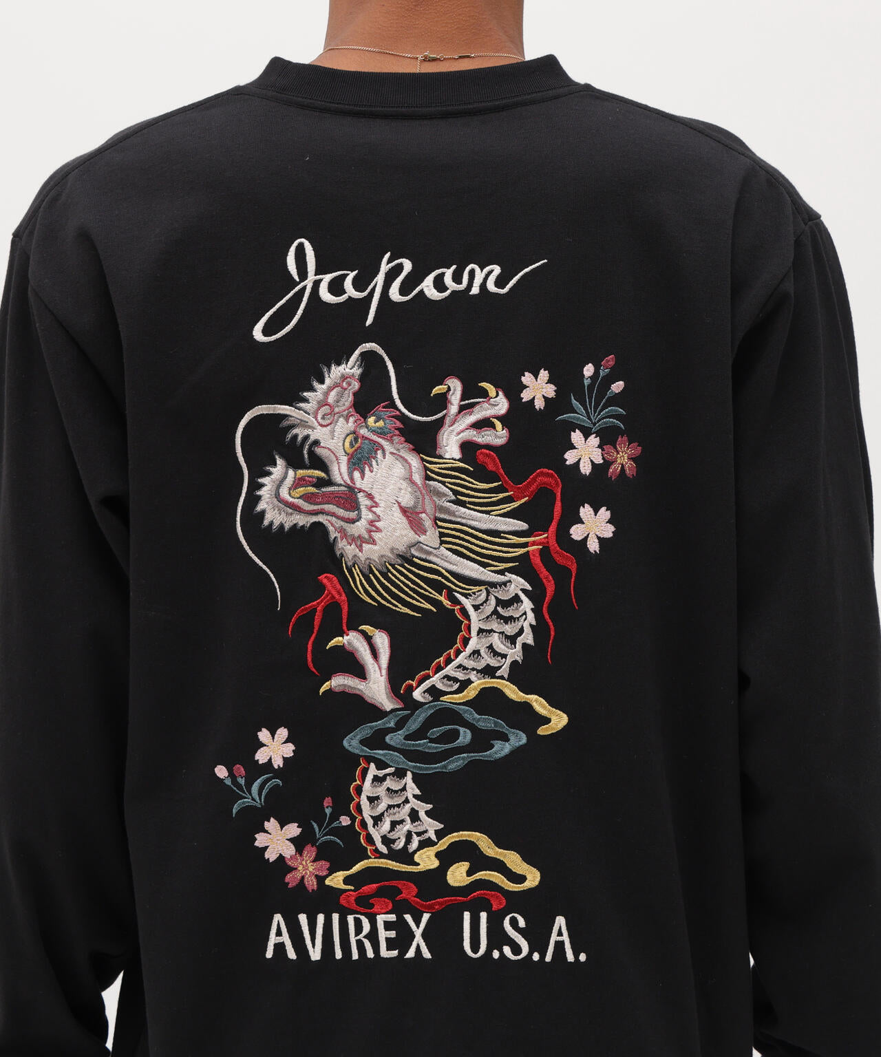 SOUVENIR L/S T-SHIRT ”DRAGON& CHERRY BLOSSOMS”