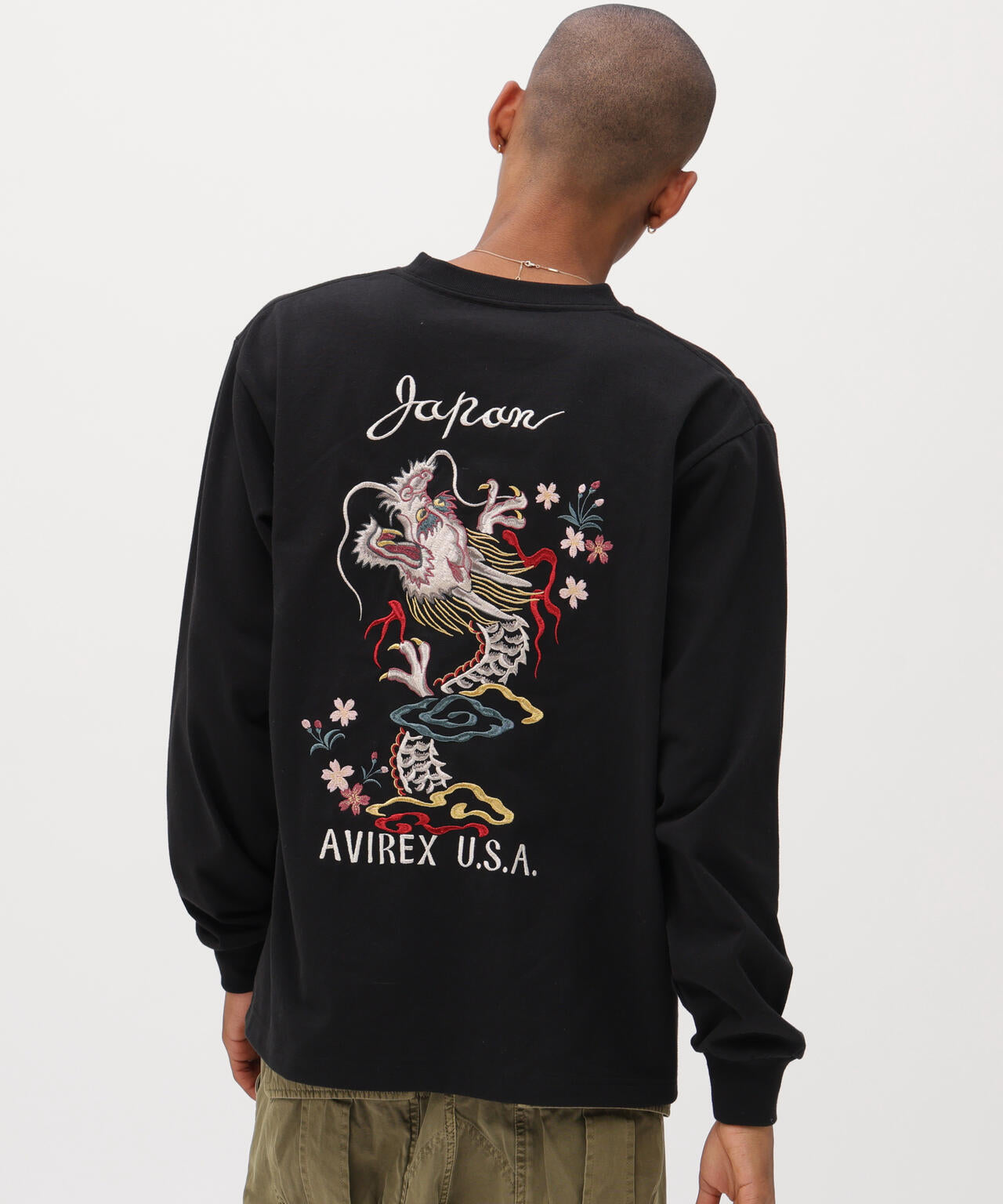 SOUVENIR L/S T-SHIRT ”DRAGON& CHERRY BLOSSOMS”