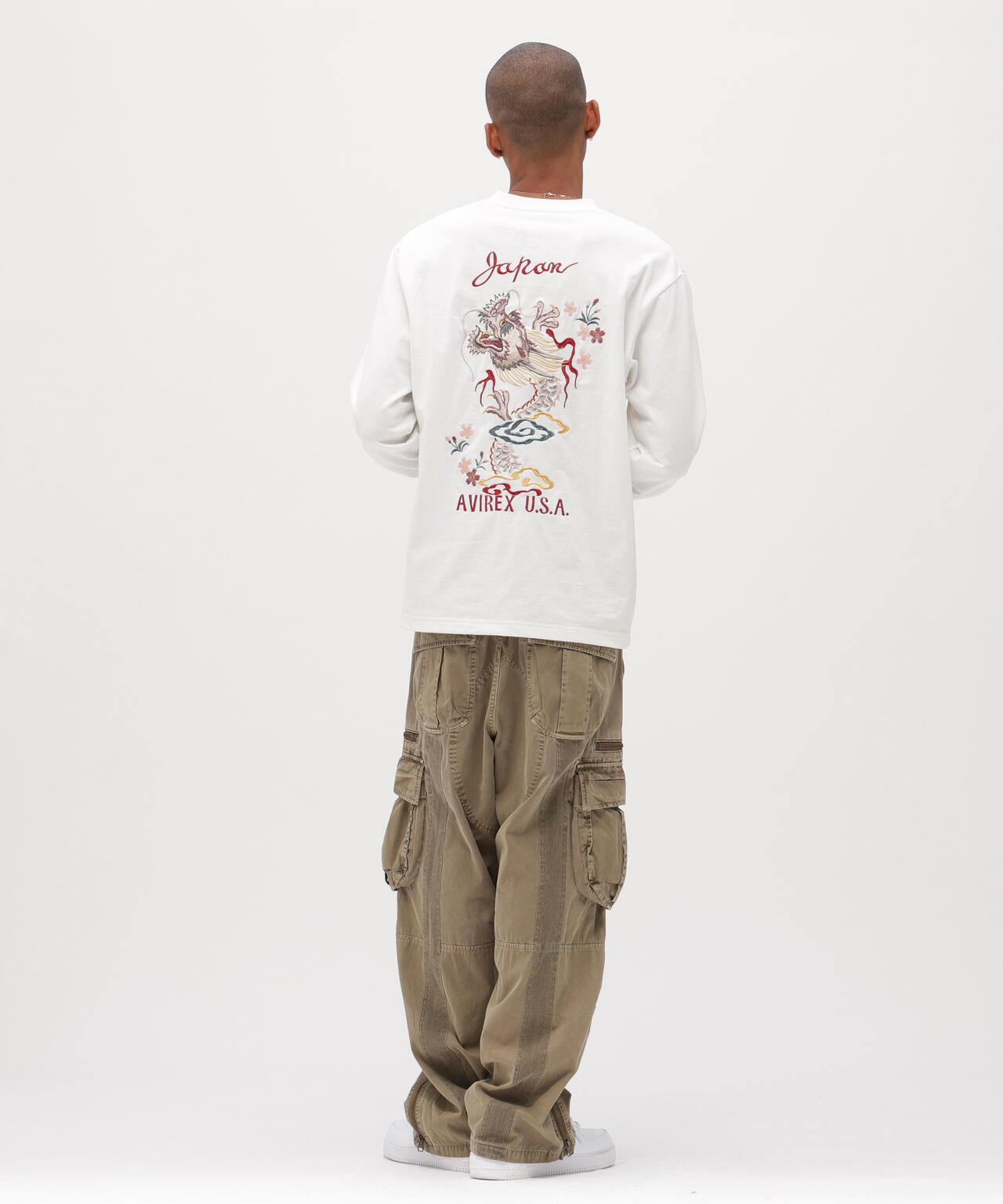 SOUVENIR L/S T-SHIRT ”DRAGON& CHERRY BLOSSOMS”