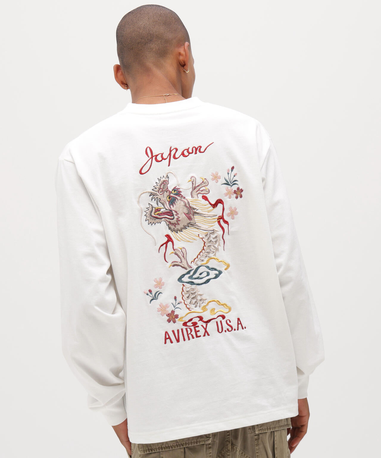 SOUVENIR L/S T-SHIRT ”DRAGON& CHERRY BLOSSOMS”