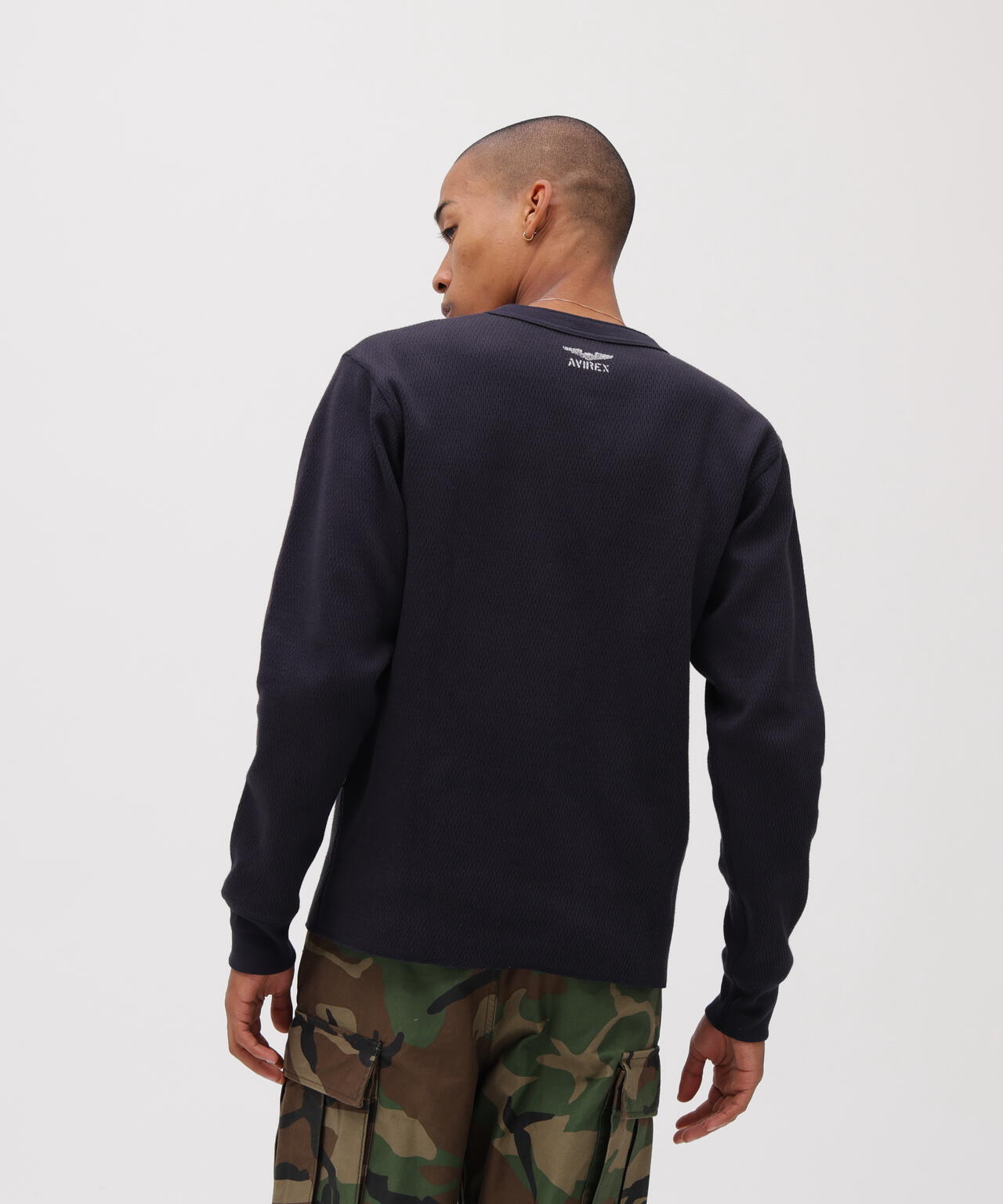 《直営店限定》HONEYCOMB HENLEY NECK L/S T-SHIRT