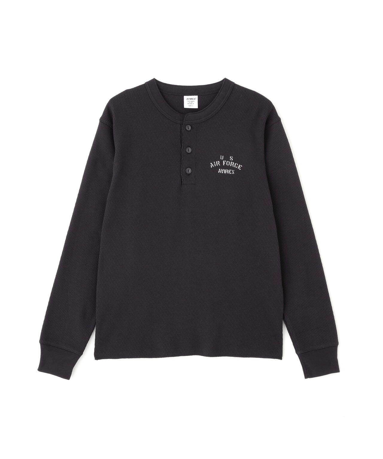 《直営店限定》HONEYCOMB HENLEY NECK L/S T-SHIRT