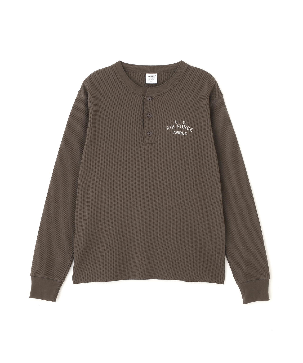 《直営店限定》HONEYCOMB HENLEY NECK L/S T-SHIRT