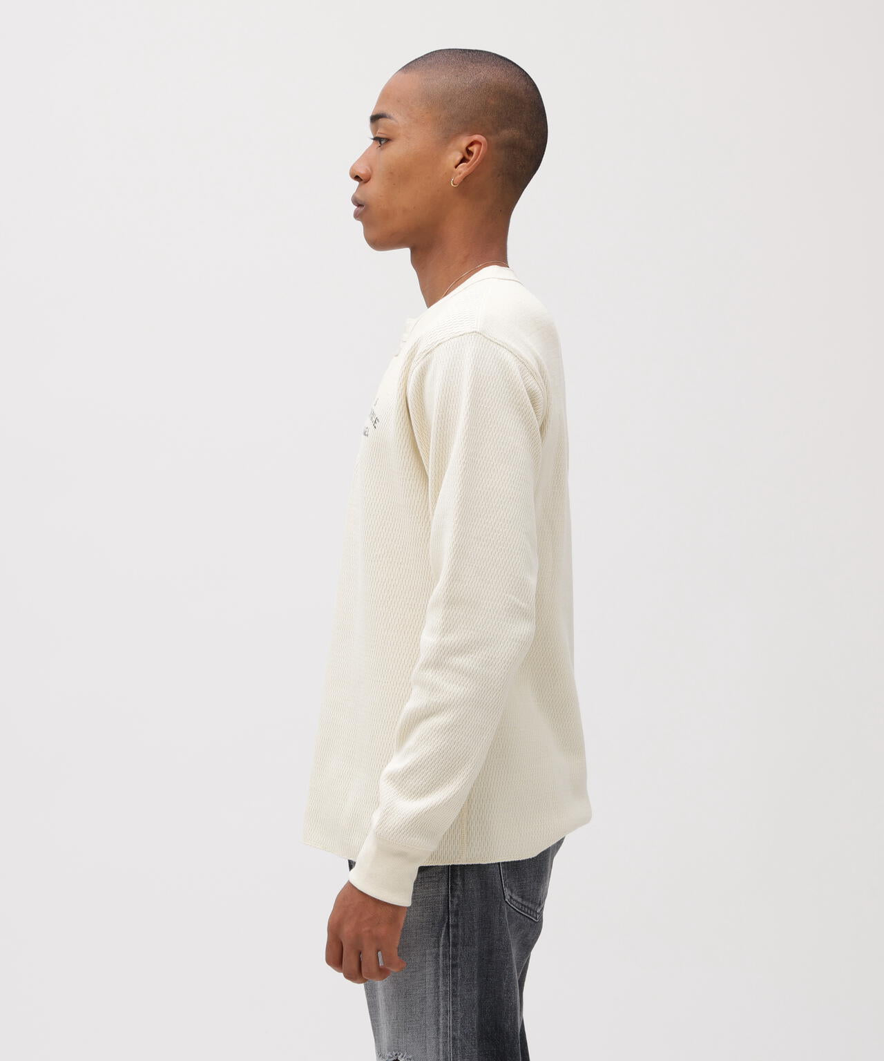 《直営店限定》HONEYCOMB HENLEY NECK L/S T-SHIRT