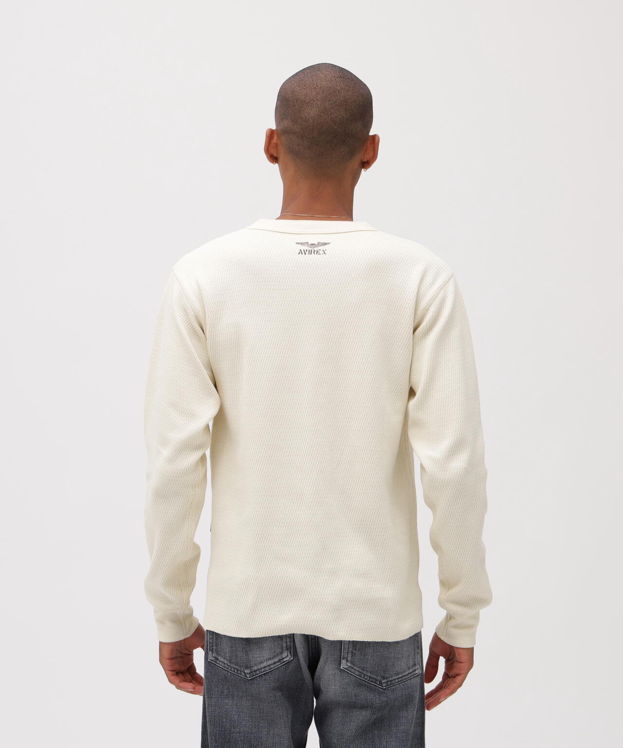《直営店限定》HONEYCOMB HENLEY NECK L/S T-SHIRT
