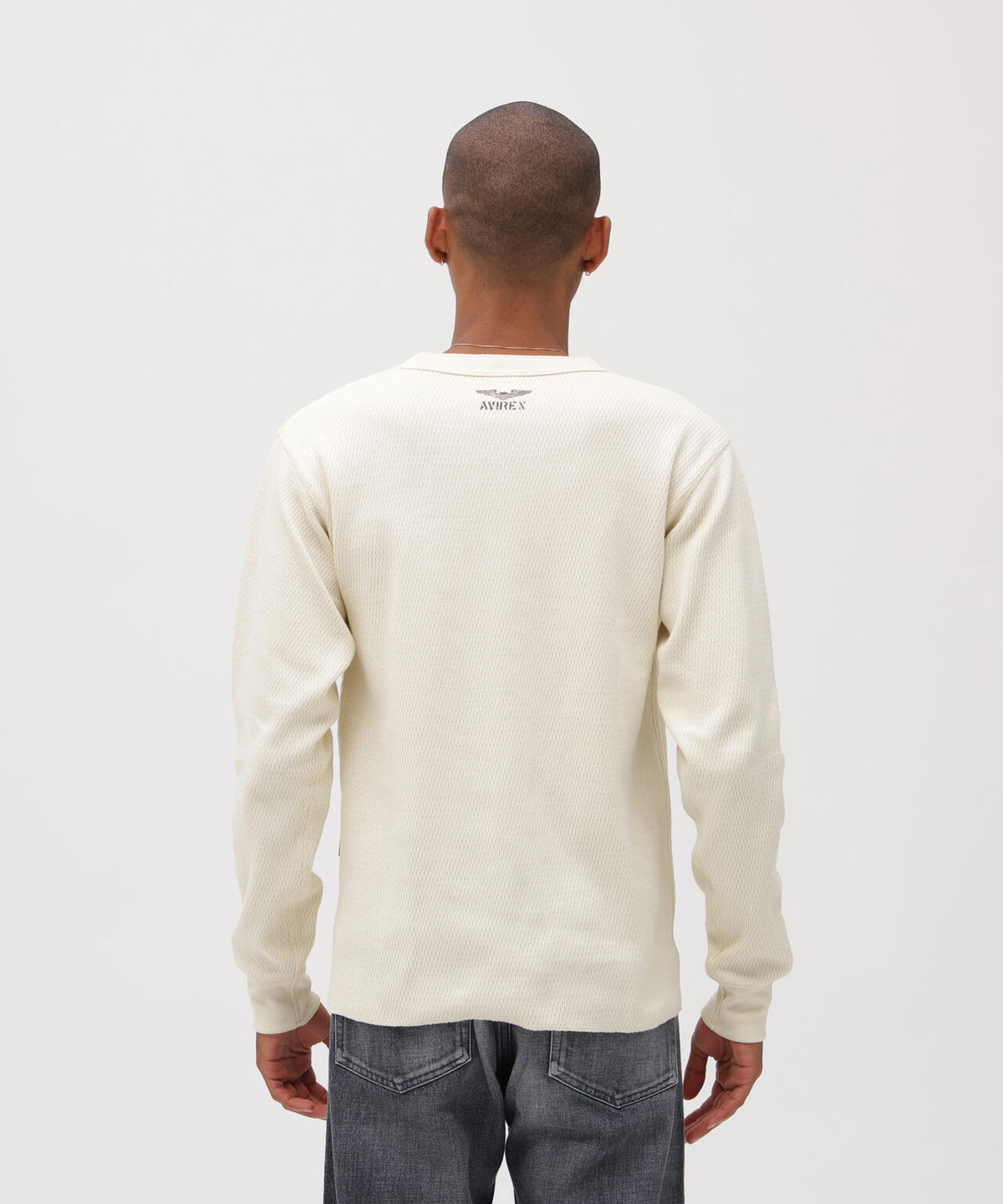《直営店限定》HONEYCOMB HENLEY NECK L/S T-SHIRT