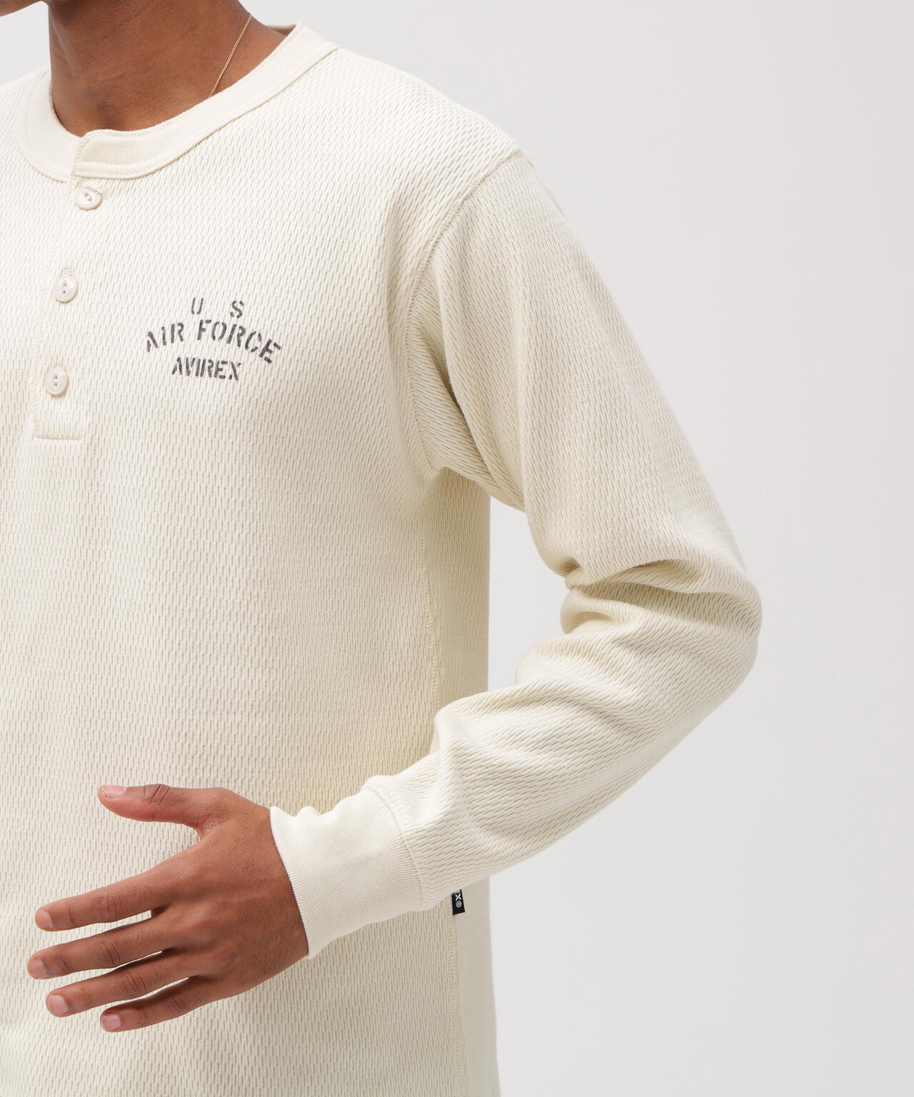 《直営店限定》HONEYCOMB HENLEY NECK L/S T-SHIRT