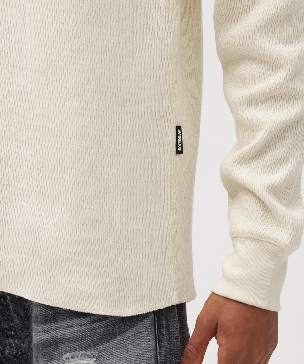 《直営店限定》HONEYCOMB HENLEY NECK L/S T-SHIRT