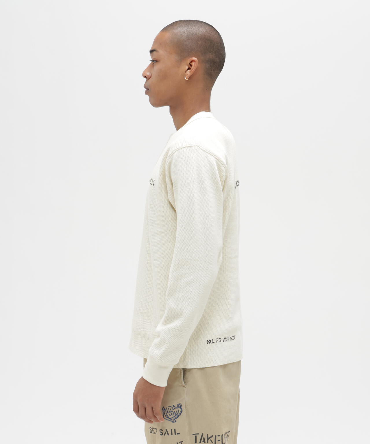 《WEB&DEPOT限定》STENCIL HONEYCOMB HENRY NECK L/S T-SHIRT