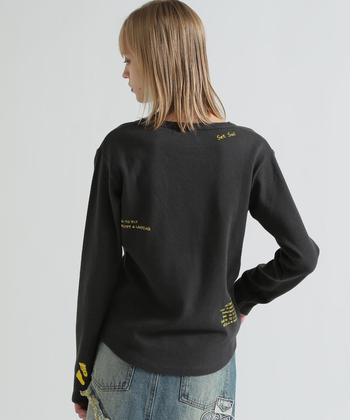 《WOMAN》HONEYCOMB WAFFLE HENLEY