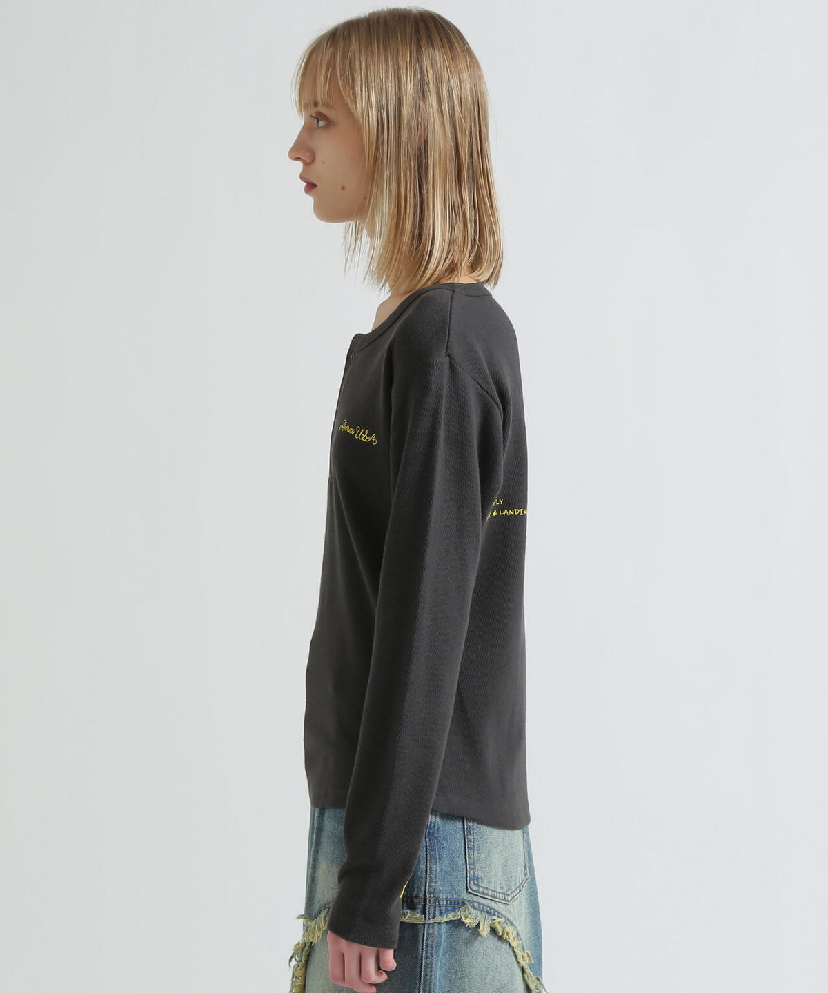 《WOMAN》HONEYCOMB WAFFLE HENLEY