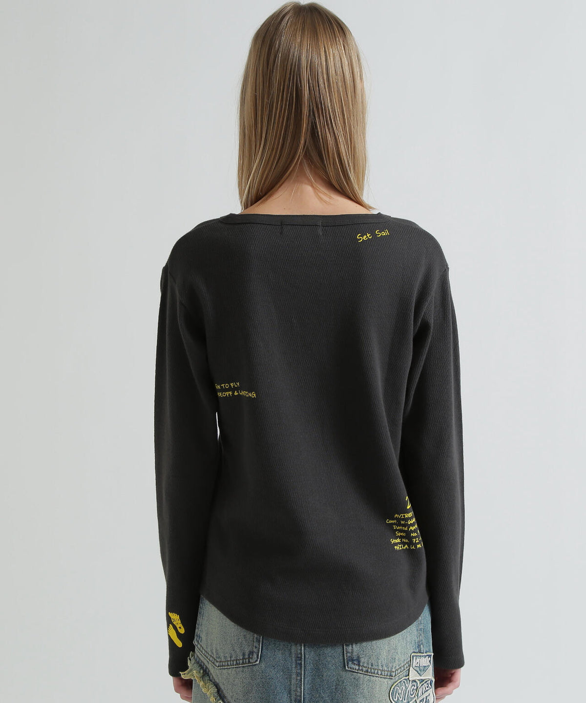 《WOMAN》HONEYCOMB WAFFLE HENLEY