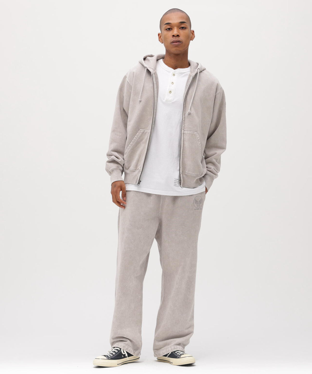 ACID WASH ZIP UP HOODIE