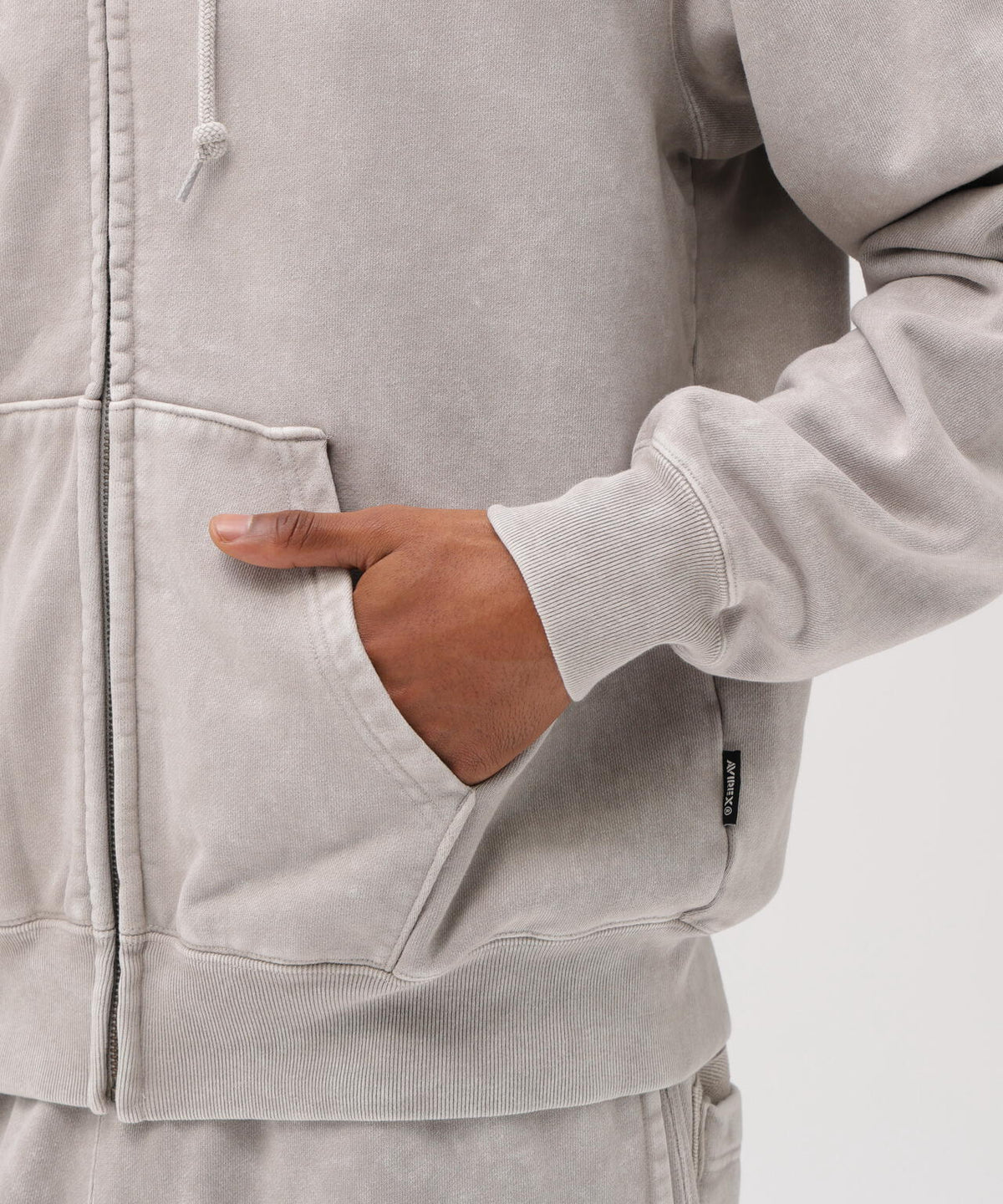 ACID WASH ZIP UP HOODIE