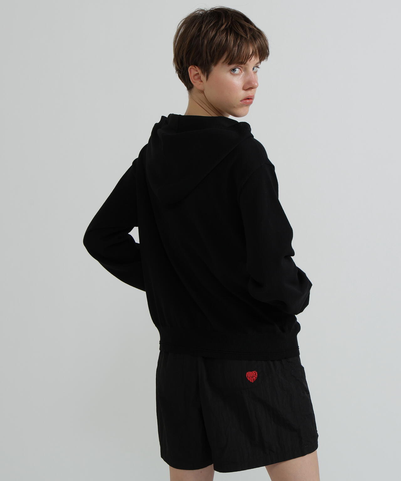《WOMAN》SWEAT LOOK KNIT HOODIE
